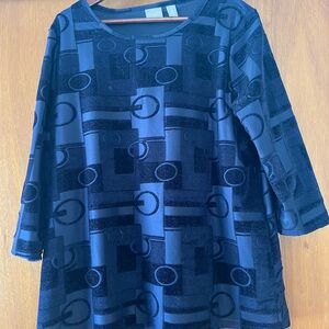 Chico's Navy Swirl Patterned Dress